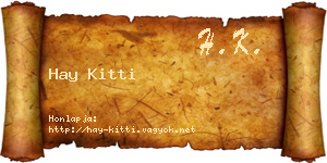 Hay Kitti névjegykártya